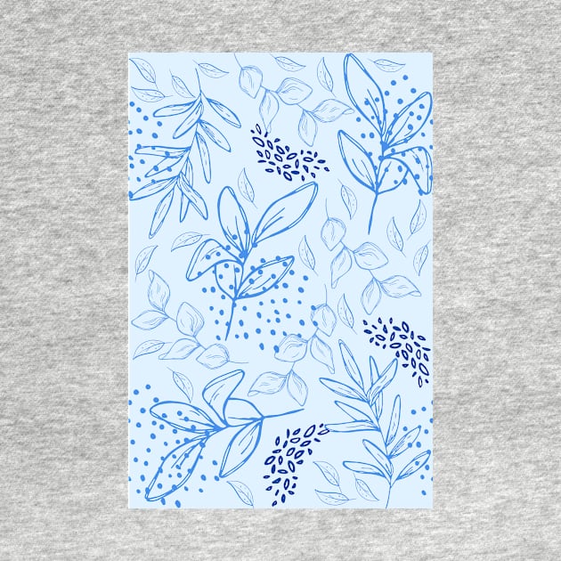 Light Blue leaves pattern by PedaDesign